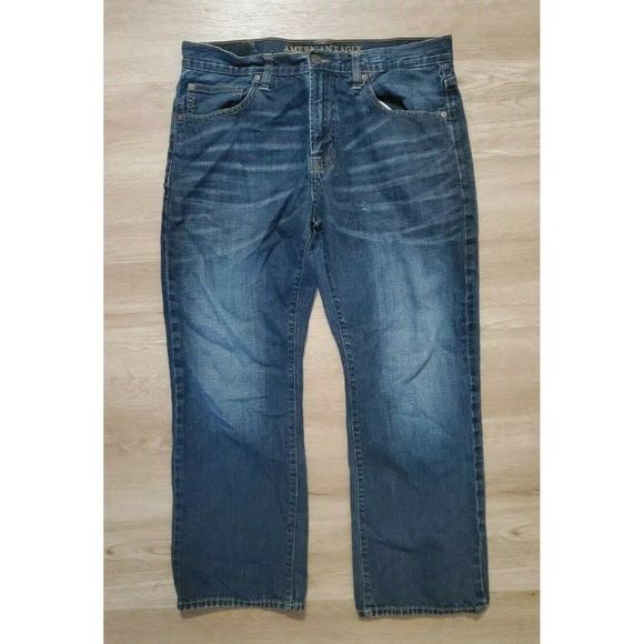 AEO Mens Classic Bootcut Blue Jeans Size 34 - Picture 1 of 3